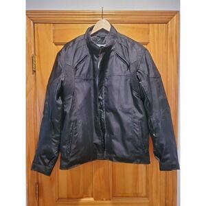 Bilt Racing Black Motorcycle Jacket Mens LARGE